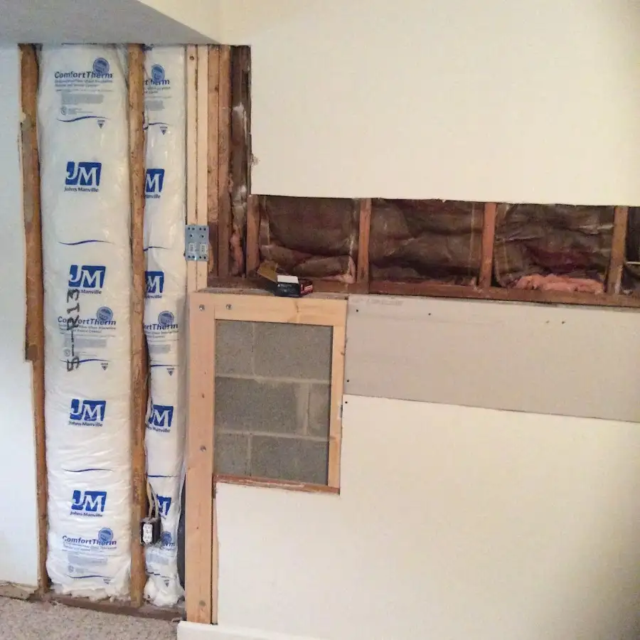 Wall insulation replacement during Contents Cleaning & Restoration in Swoyersville